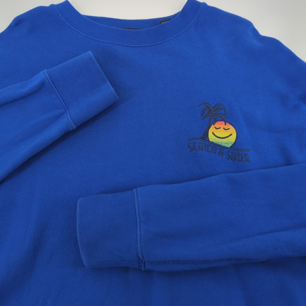 Scotch & Soda Sweater Womens Large Blue Sun Embroidered Pullover‎ Casual